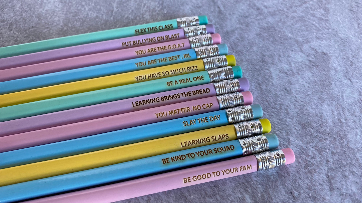 Affirmation Pencils - Gen Z slang